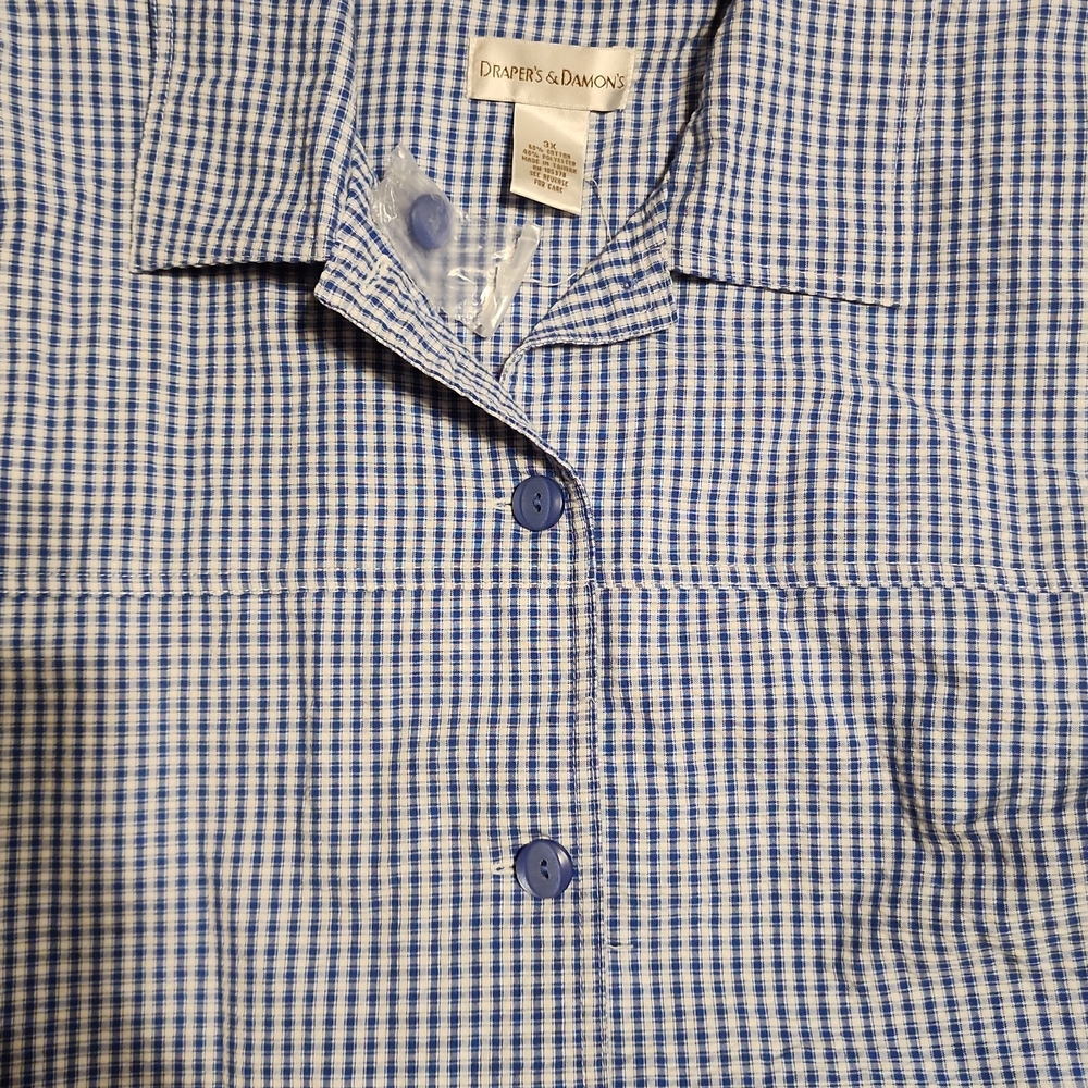 Blue & White Gingham Pant Set with Classic Style and Comfort